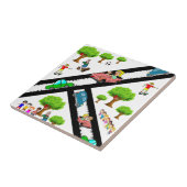 Ceramic Tegel Park Kinder bomen Dog Cars Tegeltje (Zijkant)