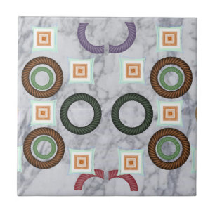 Ceramic Tegel White Marble Abstract Tegeltje