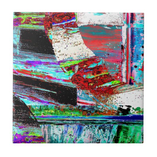 Ceramic Tie – Neon Pulse Tegeltje (Voorkant)