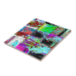 Ceramic Tile – Abstract Grid Tegeltje