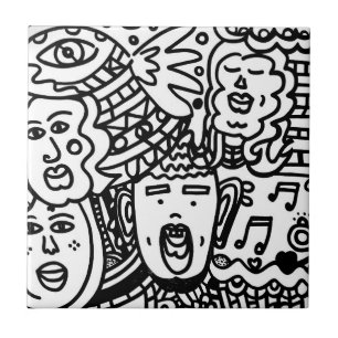 Ceramic Tile - Black and White Tegeltje