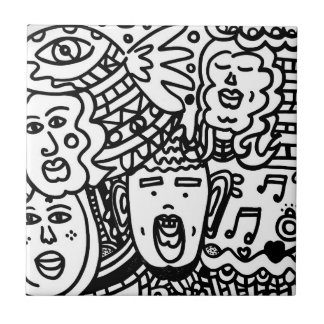 Ceramic Tile - Black and White Tegeltje