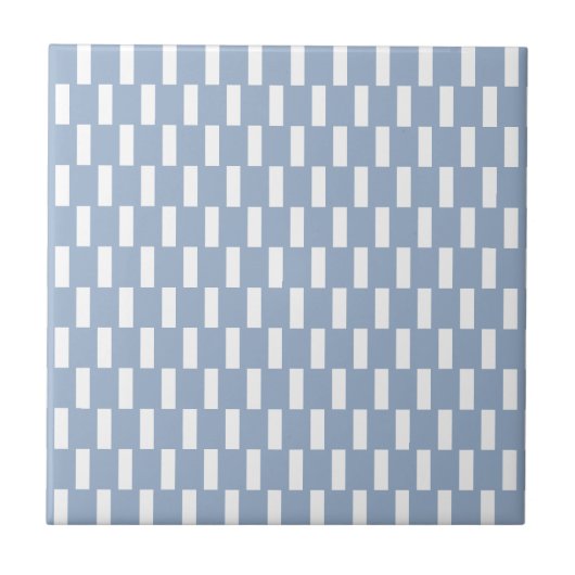 Ceramic Tile  Blue Stripe Square Tegeltje (Voorkant)