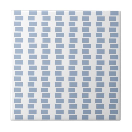 Ceramic Tile  Blue Stripe Square Tegeltje (Voorkant)