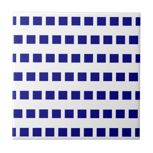 Ceramic Tile Blue & White Checkered Tegeltje (Voorkant)