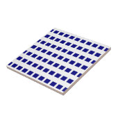 Ceramic Tile Blue & White Checkered Tegeltje (Zijkant)