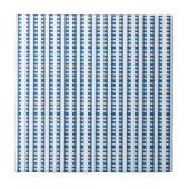 Ceramic Tile Blue & White Stripe Square Tegeltje (Voorkant)