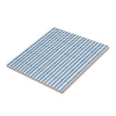 Ceramic Tile Blue & White Stripe Square Tegeltje (Zijkant)