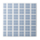 Ceramic Tile Blue & White Stripe Square Tegeltje (Voorkant)