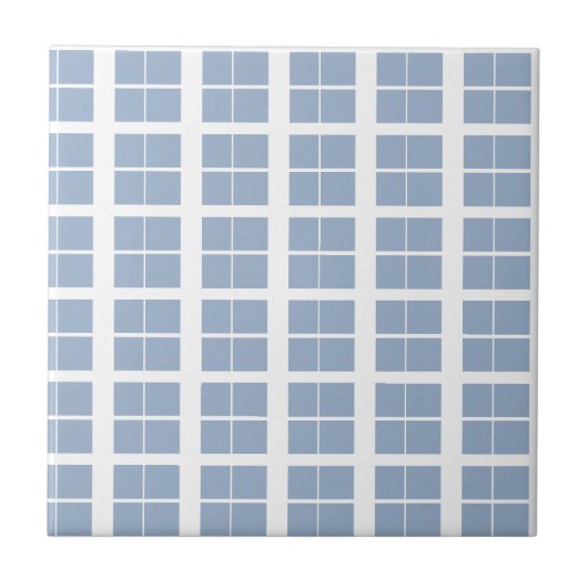 Ceramic Tile Blue & White Stripe Square Tegeltje (Voorkant)