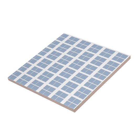 Ceramic Tile Blue & White Stripe Square Tegeltje (Zijkant)