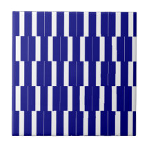 Ceramic Tile Blue & White Stripe