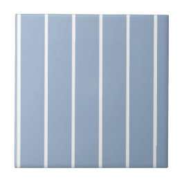 Ceramic Tile Blue & White Stripe  Tegeltje