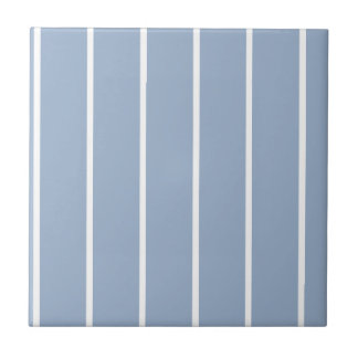 Ceramic Tile Blue & White Stripe  Tegeltje