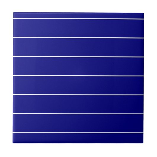 Ceramic Tile Blue & White Stripe Tegeltje (Voorkant)