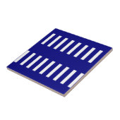 Ceramic Tile Blue & White Stripe Tegeltje (Zijkant)