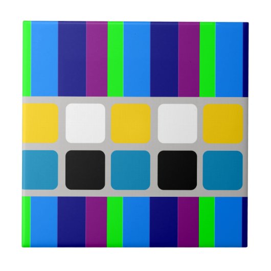 Ceramic Tile Colorful Colors Stripe Tegeltje (Voorkant)