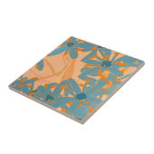 Ceramic Tile Contemporary Leaf Design in Peach Tegeltje (Zijkant)