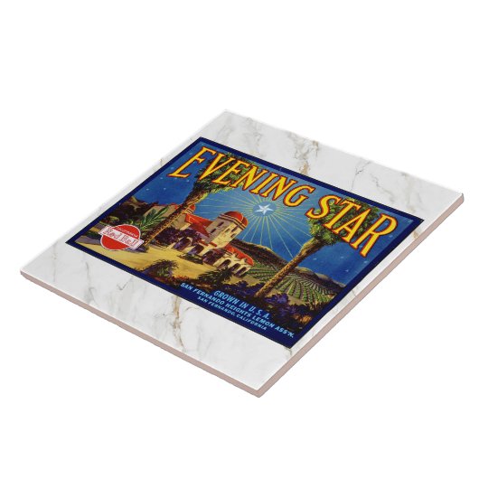 CERAMIC TILE - ''Evening Star'' - Crate Label Tegeltje (Zijkant)