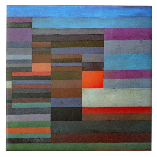 CERAMIC TILE - "Fire in the Evening" - Paul Klee Tegeltje (Voorkant)