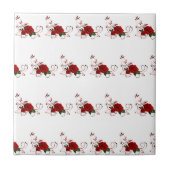 Ceramic Tile Floral Red Rose Tegeltje (Voorkant)