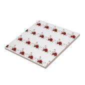 Ceramic Tile Floral Red Rose Tegeltje (Zijkant)