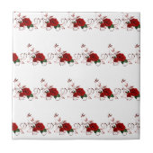 Ceramic Tile Floral Red Rose Tegeltje (Voorkant)
