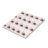 Ceramic Tile Floral Red Rose Tegeltje (Zijkant)