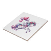 Ceramic Tile Floral Unicorn Flowers  Tegeltje (Zijkant)