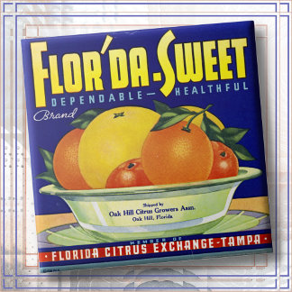 CERAMIC TILE - "Flor'da-Sweet" - Crate label Tegeltje