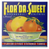 CERAMIC TILE - "Flor'da-Sweet" - Crate label Tegeltje (Voorkant)