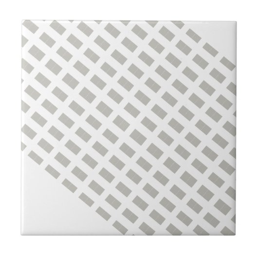 Ceramic Tile Grey & White Stripe Square Tegeltje (Voorkant)