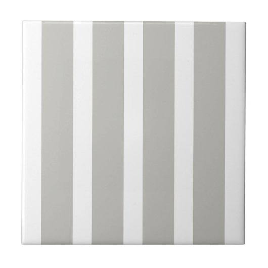 Ceramic Tile Grey & White Stripe Square Tegeltje (Voorkant)
