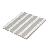 Ceramic Tile Grey & White Stripe Square Tegeltje (Zijkant)