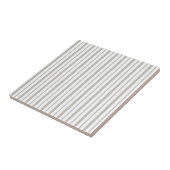 Ceramic Tile Grey & White Stripe Square Tegeltje (Zijkant)