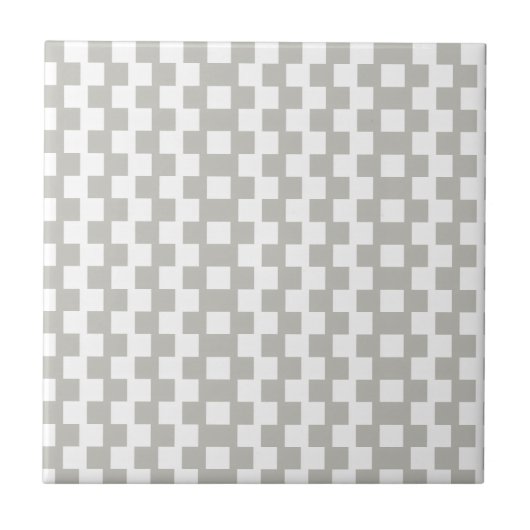 Ceramic Tile Grey & White Stripe Square Tegeltje (Voorkant)