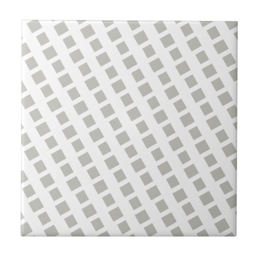 Ceramic Tile Grey & White Stripe Square Tegeltje (Voorkant)