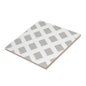 Ceramic Tile Grey & White Stripe Square Tegeltje (Zijkant)