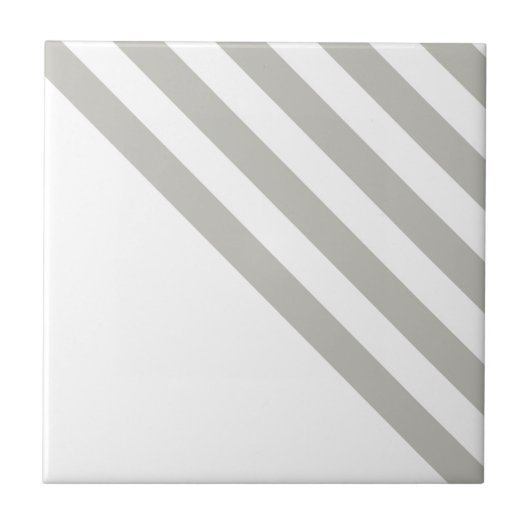 Ceramic Tile Grey & White Stripe Square Tegeltje (Voorkant)