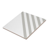 Ceramic Tile Grey & White Stripe Square Tegeltje (Zijkant)