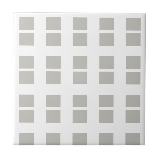 Ceramic Tile Grey & White Stripe Square Tegeltje (Voorkant)