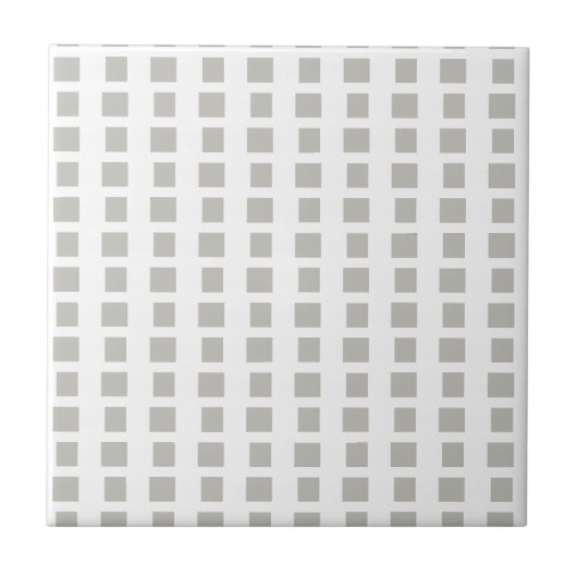 Ceramic Tile Grey & White Stripe Square Tegeltje (Voorkant)