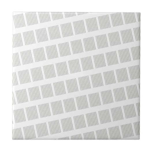 Ceramic Tile Grey & White Stripe Tegeltje (Voorkant)