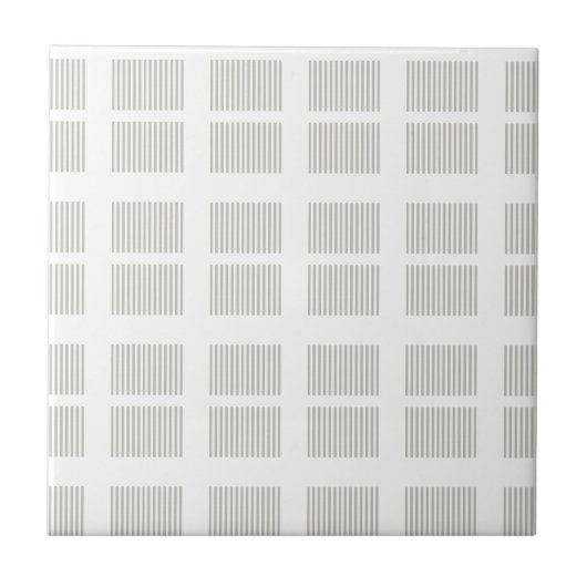 Ceramic Tile Grey & White Stripe Tegeltje (Voorkant)