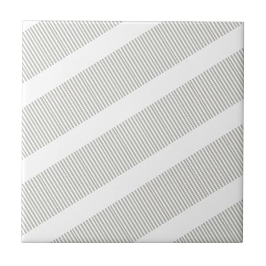 Ceramic Tile Grey & White Stripe Tegeltje (Voorkant)