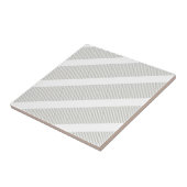 Ceramic Tile Grey & White Stripe Tegeltje (Zijkant)