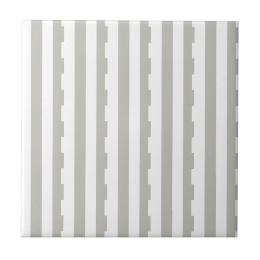Ceramic Tile Grey & White Stripe  Tegeltje (Voorkant)