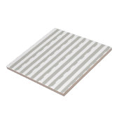 Ceramic Tile Grey & White Stripe  Tegeltje (Zijkant)