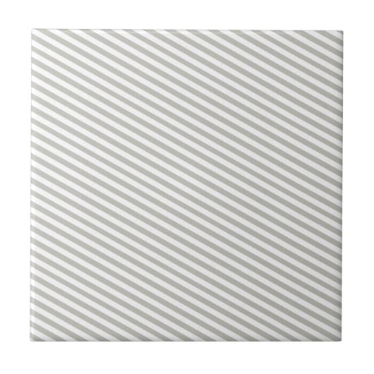Ceramic Tile Grey & White Stripe Tegeltje (Voorkant)