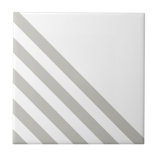Ceramic Tile Grey & White Stripe  Tegeltje (Voorkant)